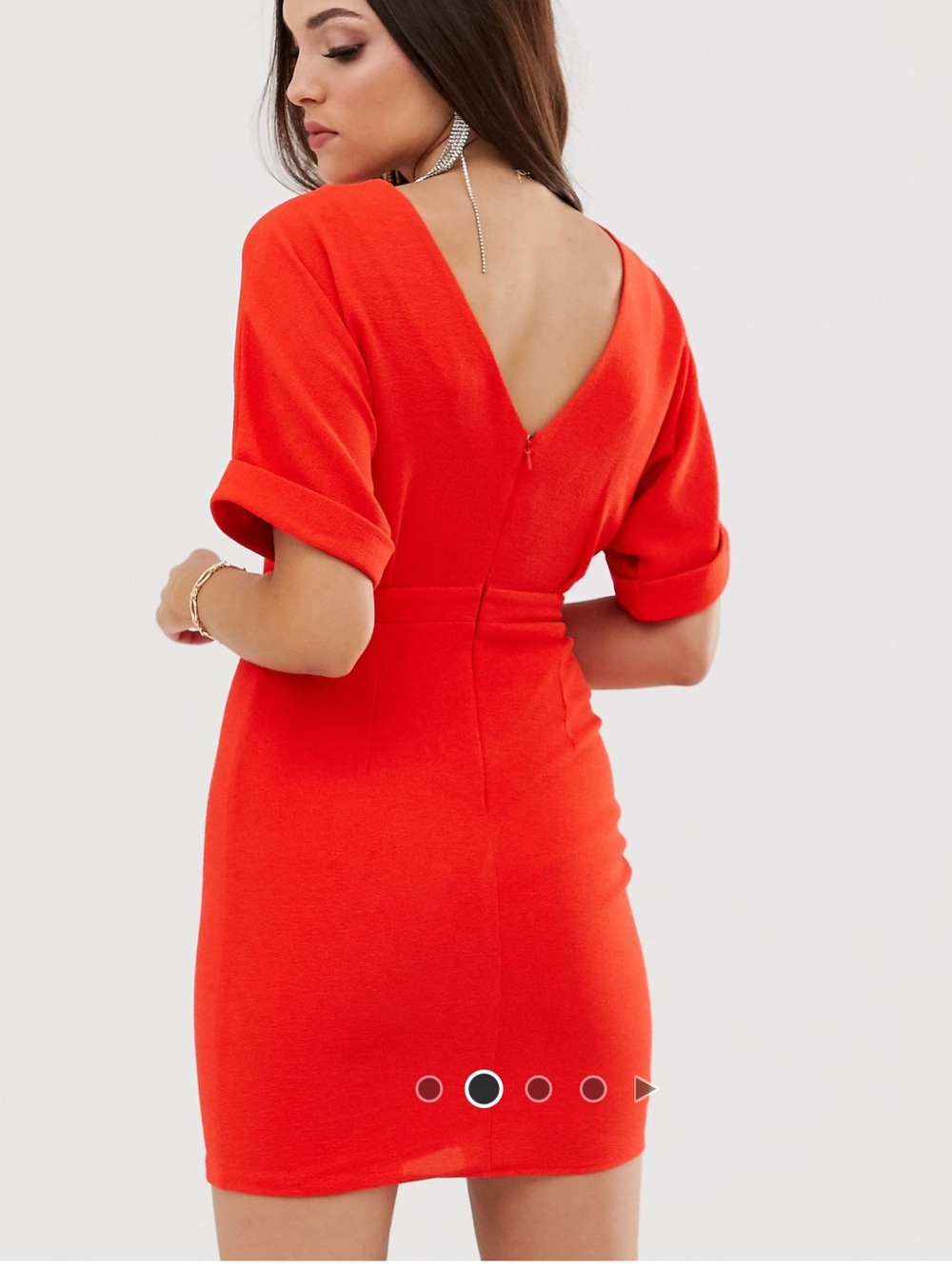 ASOS Bright Red V-Back Mini Dress